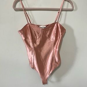 pink silk bodysuit